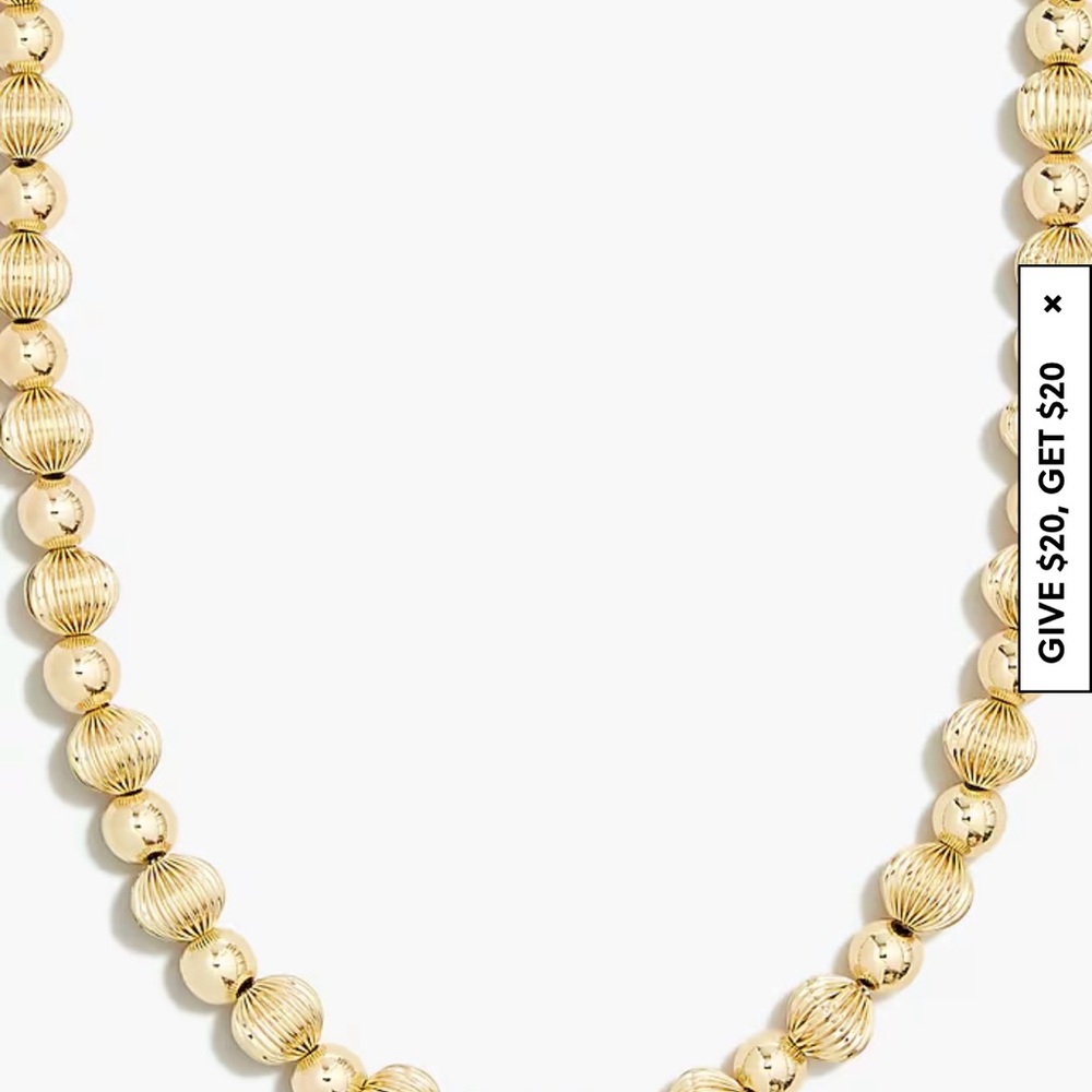 J Crew Ornament Gold Beaded Necklace and Hoop Earring set